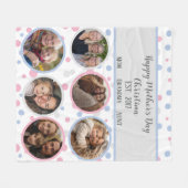 Gepersonaliseerde Pastel Roze Moederdag Foto Fleece Deken (Voorkant (Horizontaal))