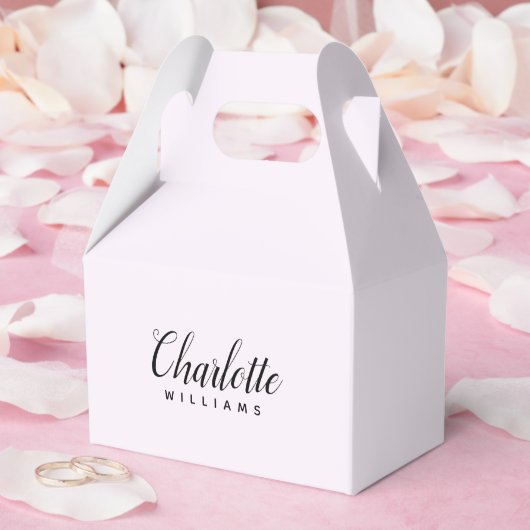 Gepersonaliseerde Pastel Roze Monogram Favoriete D Bedankdoosjes (Huwelijk)