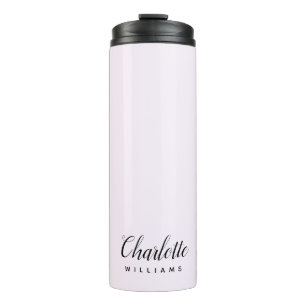Gepersonaliseerde Pastel Roze Monogram Tumbler Thermosbeker