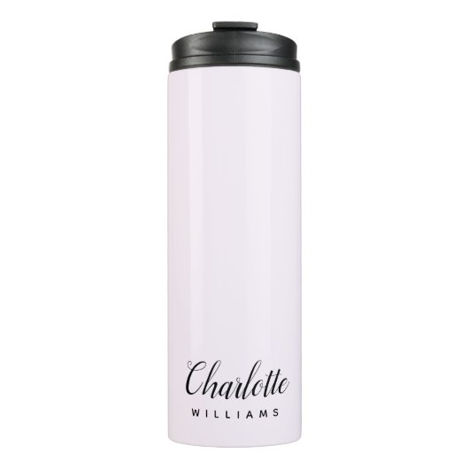 Gepersonaliseerde Pastel Roze Monogram Tumbler Thermosbeker (Voorkant)