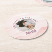 Gepersonaliseerde Pastel Roze Papier Onderzetter v (Gebogen)