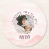 Gepersonaliseerde Pastel Roze Papier Onderzetter v (Voorkant)