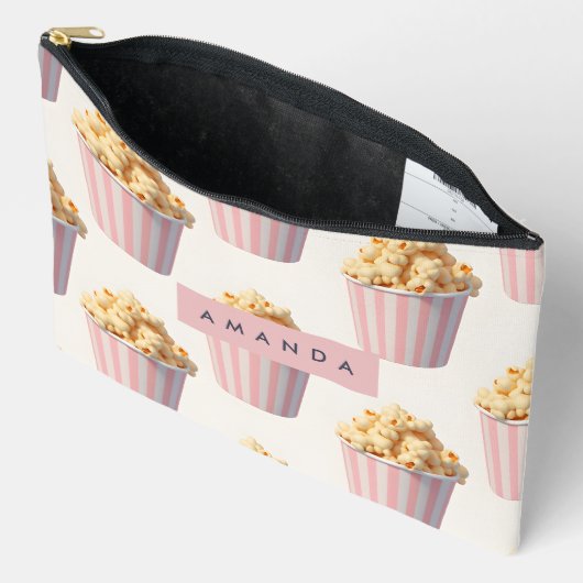 Gepersonaliseerde pastel roze popcorn emmer etui (Open)