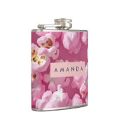 Gepersonaliseerde Pastel Roze Popcorn Heupfles (Rechts)