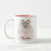 Gepersonaliseerde Pastel Roze Schattigee Koala Mei Tweekleurige Koffiemok (Links)