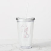 Gepersonaliseerde Pastel Roze Zeemeermin Tumbler Acryl Drinkbeker (Achterkant)