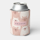 Gepersonaliseerde pastel Schattig Capybara Blikjeskoeler (Blikje Achterkant)