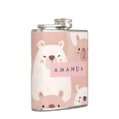 Gepersonaliseerde pastel Schattig Capybara Heupfles (Rechts)