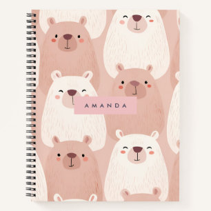 Gepersonaliseerde pastel Schattig Capybara Notitieboek