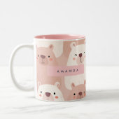 Gepersonaliseerde pastel Schattig Capybara Tweekleurige Koffiemok (Links)