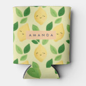 Gepersonaliseerde Pastel Schattigee Lachende Citro Blikjeskoeler (Voorkant)