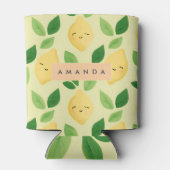 Gepersonaliseerde Pastel Schattigee Lachende Citro Blikjeskoeler (Achterkant)
