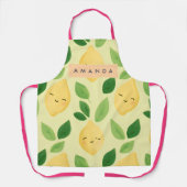 Gepersonaliseerde Pastel Schattigee Lachende Citro Schort (Voorkant)