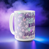 Gepersonaliseerde Pastel Shimmer verjaardagsfeest Koffiemok