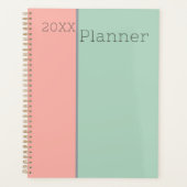 Gepersonaliseerde Pastel Soft Peach & Oerwoud Mist Planner (Voorkant)