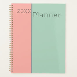 Gepersonaliseerde Pastel Soft Peach & Oerwoud Mist Planner
