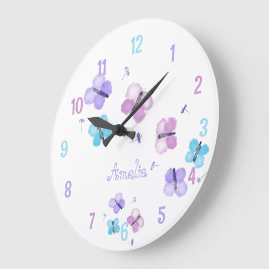 Gepersonaliseerde pastel vlinder grote klok (Hoek)