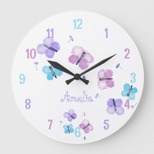 Gepersonaliseerde pastel vlinder grote klok (Voorkant)