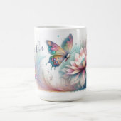 Gepersonaliseerde pastel vlinder kunst koffiekop koffiemok (Center)