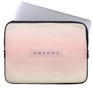 Gepersonaliseerde Pastel Warme Perzik Blush Fade Laptop Sleeve