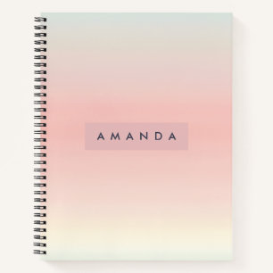 Gepersonaliseerde Pastel Warme Perzik Blush Fade Notitieboek