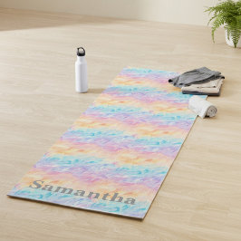 Gepersonaliseerde Pastel Waterverf Golven Yogamat