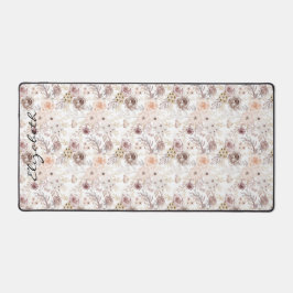 Gepersonaliseerde Pastel Waterverf Kleurrijke Roze Bureaumat