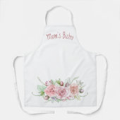 Gepersonaliseerde Pastel Waterverf Rozen Schort (Voorkant)