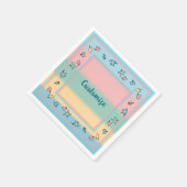 Gepersonaliseerde pastelbladeren kleurrijk servet (Hoek)