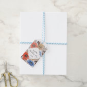Gepersonaliseerde pastelblauwe bloemenpatroon Wate Cadeaulabel (Met Touw)