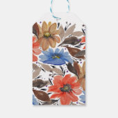 Gepersonaliseerde pastelblauwe bloemenpatroon Wate Cadeaulabel (Achterkant)