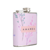 Gepersonaliseerde pastelbloem, elegant heupfles (Rechts)