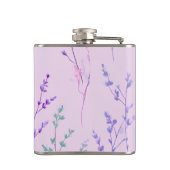 Gepersonaliseerde pastelbloem, elegant heupfles (Achterkant)