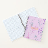 Gepersonaliseerde pastelbloem, elegant notitieboek (Binnen)
