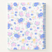 Gepersonaliseerde Pastelcoquette Bloempatroon Spir Notitieboek (Achterkant)