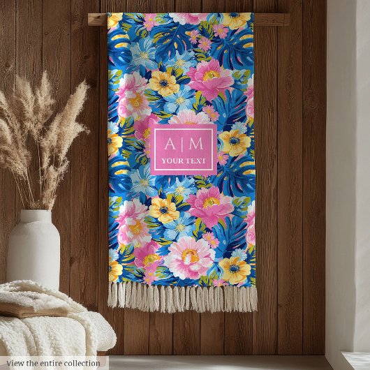 Gepersonaliseerde pastelkleuren waterverf preppy g fleece deken