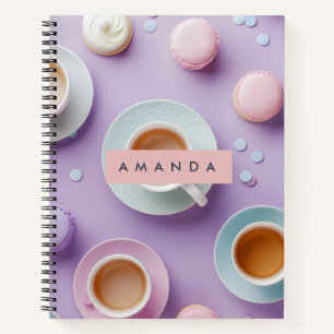 Gepersonaliseerde Pastelkleurige Theepartij Bliss Notitieboek