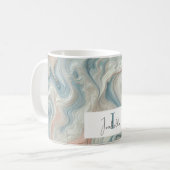 Gepersonaliseerde Pastelmarmeren Classic Mok (Voorkant links)