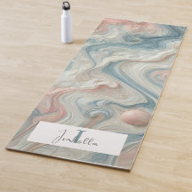 Gepersonaliseerde Pastelmarmeren Yoga Mat