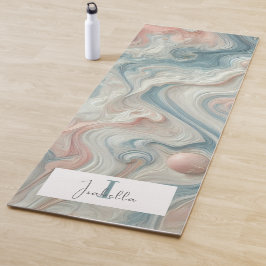 Gepersonaliseerde Pastelmarmeren Yoga Mat