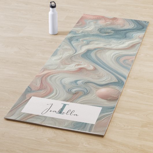 Gepersonaliseerde Pastelmarmeren Yoga Mat (In situ)