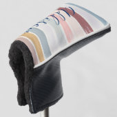 Gepersonaliseerde pastelpenseelstreken golfheadcover (3/4 voorkant)