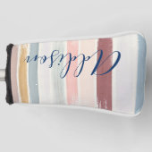 Gepersonaliseerde pastelpenseelstreken golfheadcover (Voorkant)