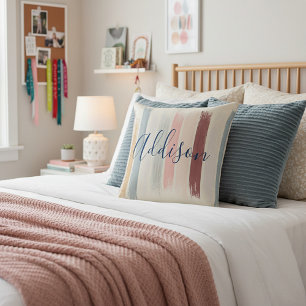 Gepersonaliseerde pastelpenseelstreken kussen