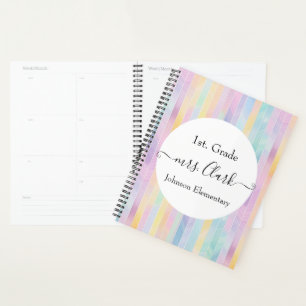 Gepersonaliseerde pastelpenseelstreken leraar les planner