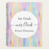 Gepersonaliseerde pastelpenseelstreken leraar les planner (Voorkant)