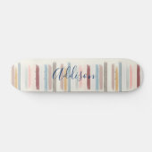 Gepersonaliseerde pastelpenseelstreken persoonlijk skateboard (Horizontaal)