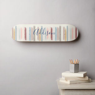 Gepersonaliseerde pastelpenseelstreken persoonlijk skateboard