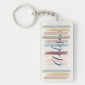 Gepersonaliseerde pastelpenseelstreken sleutelhanger (Voorkant)
