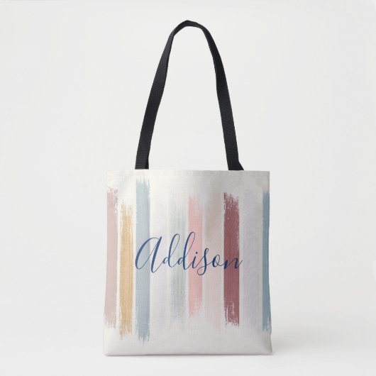 Gepersonaliseerde pastelpenseelstreken tote bag (Voorkant)
